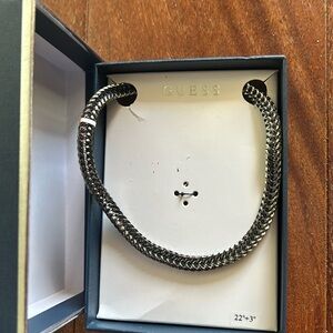 Guess Thick Black Steel Necklace - 22 inch - Unisex